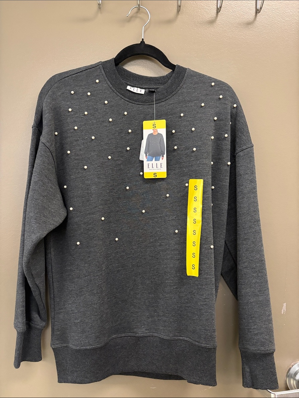 Women’s Grey Elle Pearl Crewneck